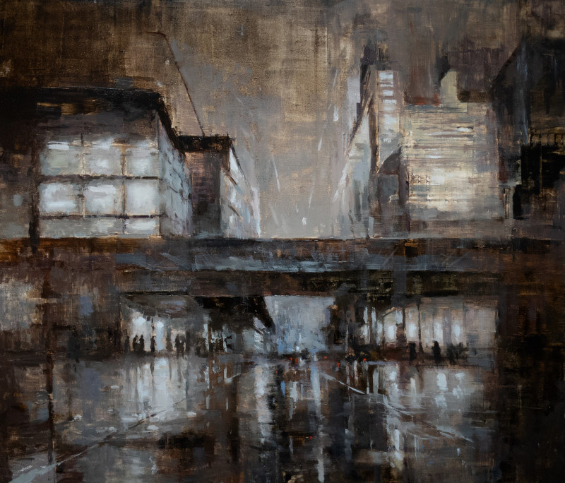 Aleksandr Jerochin tapytas paveikslas Nakties kontrastai, Urbanistinė tapyba , paveikslai internetu