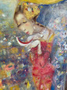 Genutė Burbaitė tapytas paveikslas Angelas su paukšteliu, Angelų kolekcija , paveikslai internetu