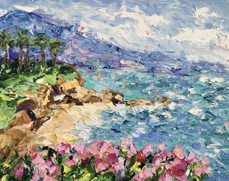 Laguna Beach. California original painting by Vilma Gataveckienė. Miniature