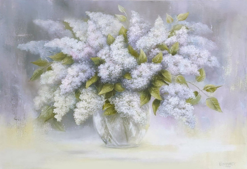 Lilacs original painting by Viktorija Labinaitė. Flowers