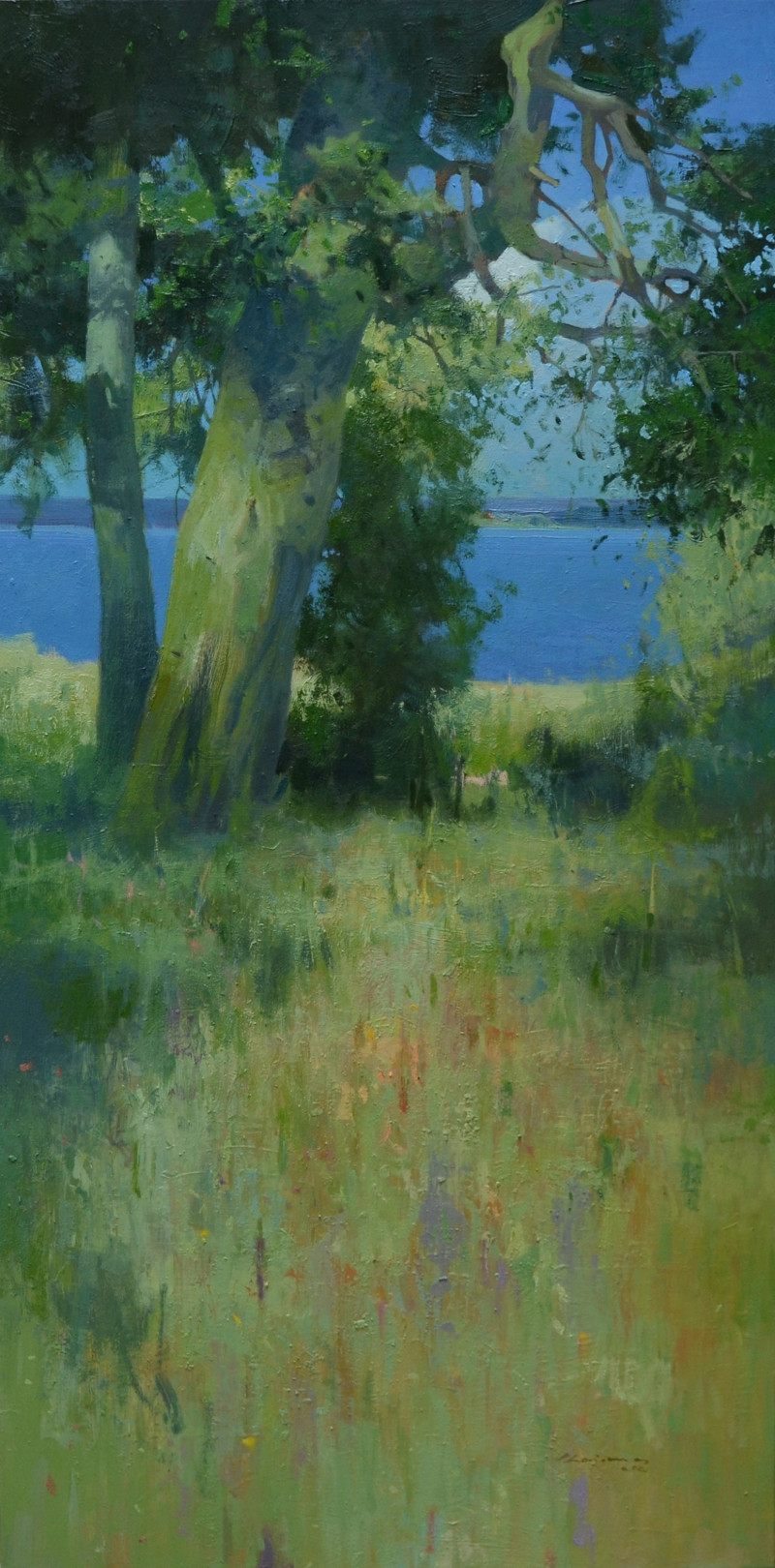 By the Lake original painting by Vytautas Laisonas. Landscapes
