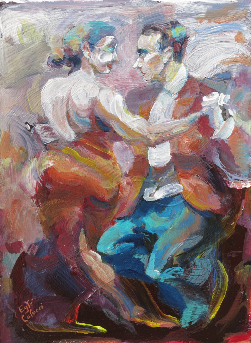 Daniel ir Valeria original painting by Eglė Colucci. Dance - Music