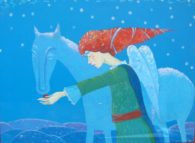 Raimundas Dzimidavičius tapytas paveikslas Žiemos Angelas, Fantastiniai paveikslai , paveikslai internetu