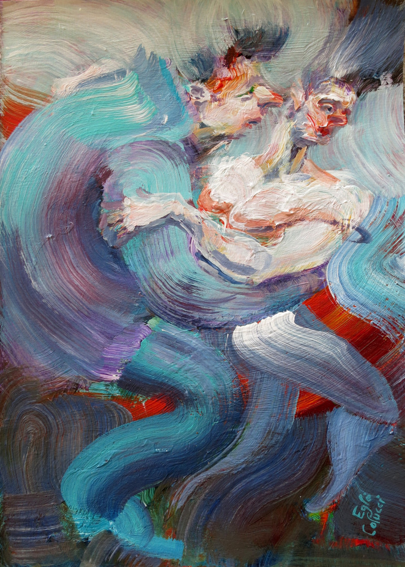 Noelia & Carlitos original painting by Eglė Colucci. Dance - Music