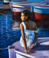 Serghei Ghetiu tapytas paveikslas The Mediterranean evening, Moters grožis , paveikslai internetu