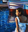 The Mediterranean Evening original painting by Serghei Ghetiu. Beauty Of A Woman