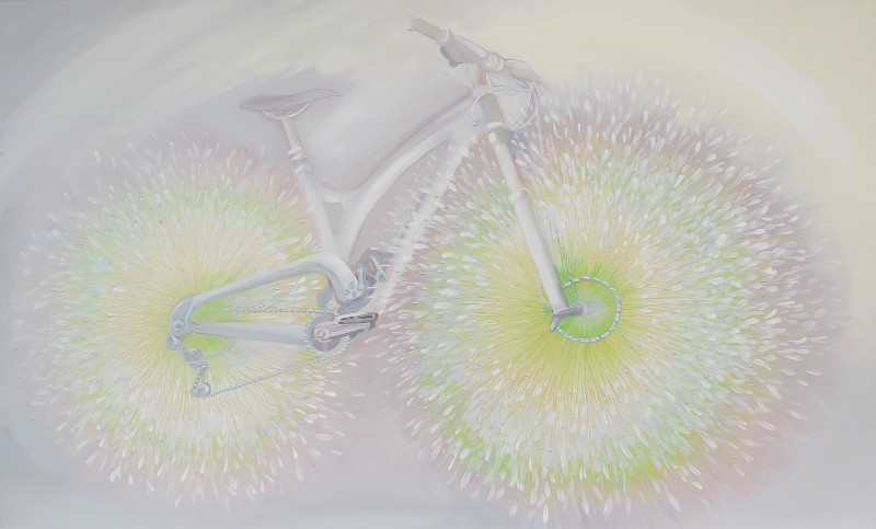 Lidija Skačkauskaitė-Kuklienė tapytas paveikslas Dangaus dviratis, Fantastiniai paveikslai , paveikslai internetu