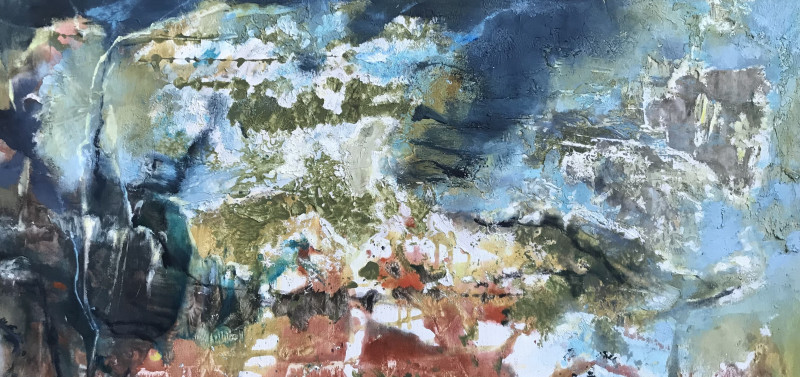 Živilė Vaičiukynienė tapytas paveikslas Pagauti vasarą, Abstrakti tapyba , paveikslai internetu