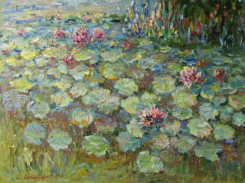 Blossoming Of Water Lilies original painting by Liudvikas Daugirdas. Flowers