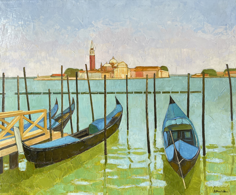 Venice original painting by Arvydas Kašauskas. Marine Art