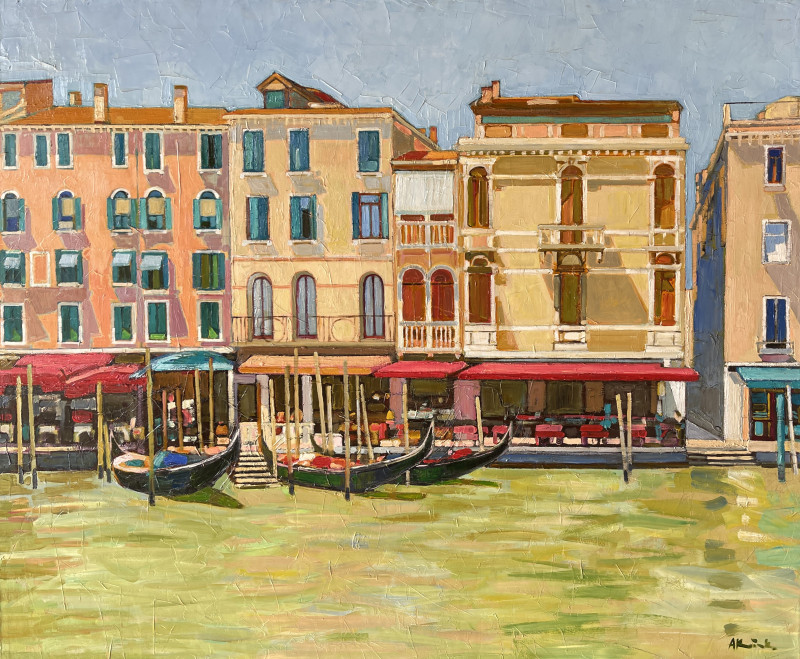 Venice II original painting by Arvydas Kašauskas. Urbanistic - Cityscape
