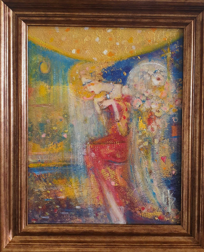 Genutė Burbaitė tapytas paveikslas Laimės angelas , Fantastiniai paveikslai , paveikslai internetu
