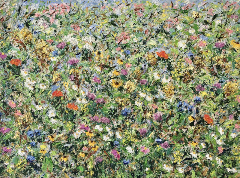 Vilma Gataveckienė tapytas paveikslas Laukinių gėlių laukas, Gėlės , paveikslai internetu