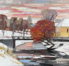 Winter 2014 original painting by Arvydas Kašauskas. Paintings With Winter