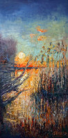 Simonas Gutauskas tapytas paveikslas Paežerės nendrynas, Rinktiniai peizažai , paveikslai internetu