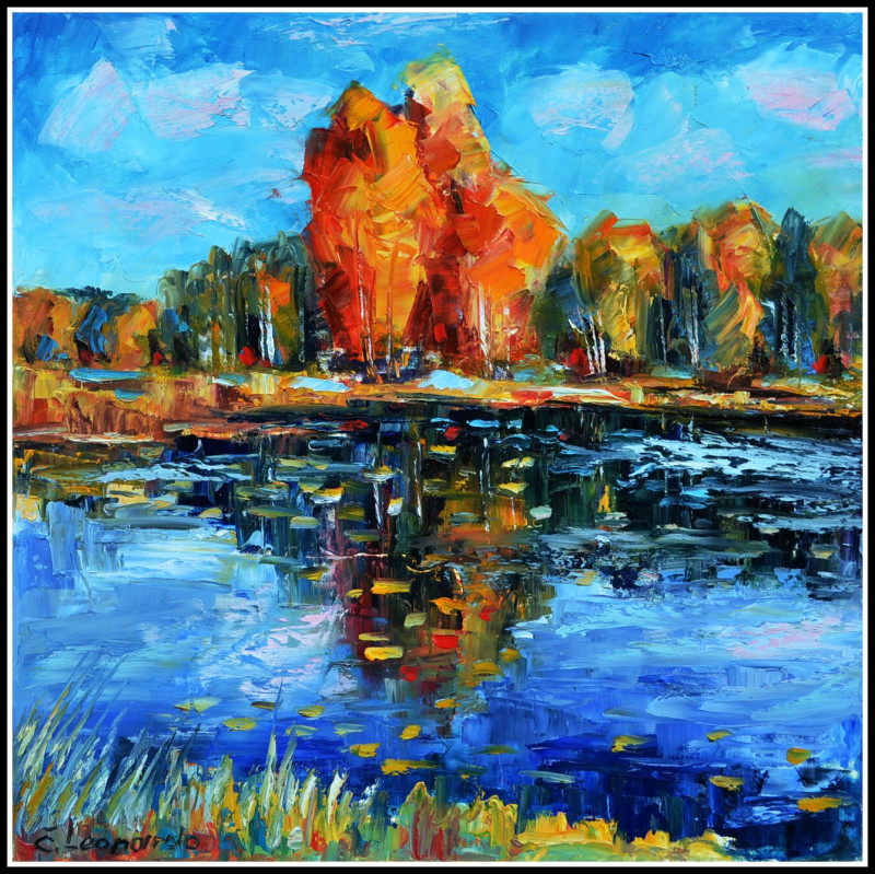 Autumn. Sunny Day original painting by Leonardas Černiauskas. Landscapes