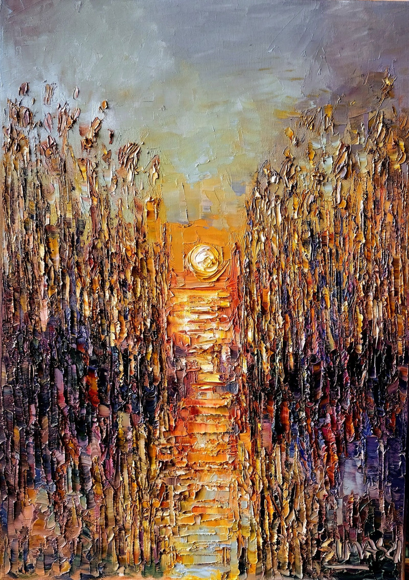 Simonas Gutauskas tapytas paveikslas Auksinės nendrės, Peizažai , paveikslai internetu