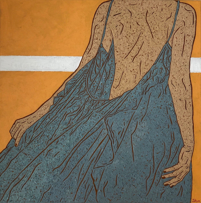 Greta Skya tapytas paveikslas Apricot skies, Tapyba su žmonėmis , paveikslai internetu