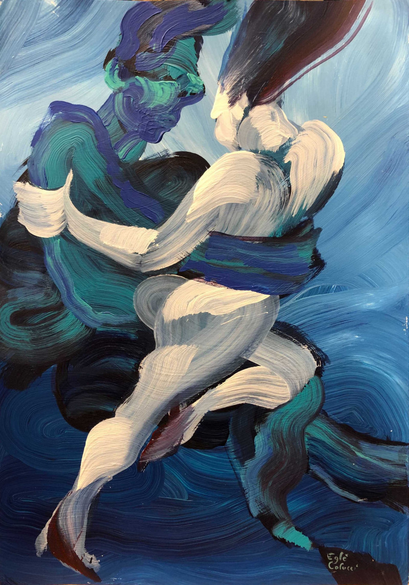 Eglė Colucci tapytas paveikslas Mauro & Daniela , Šokis - Muzika , paveikslai internetu
