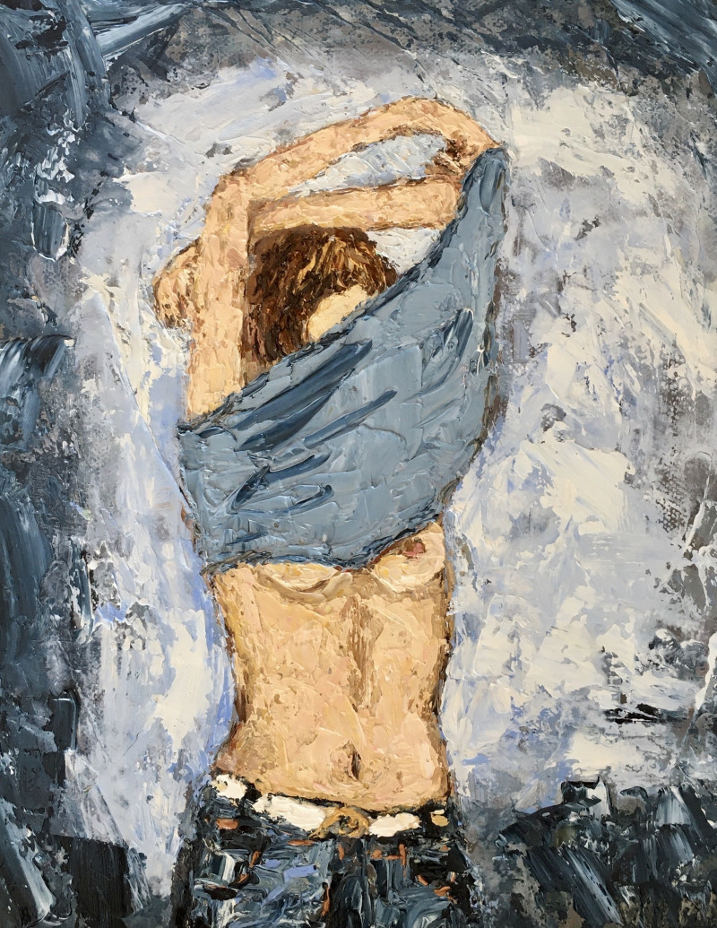 Vilma Gataveckienė tapytas paveikslas Denim Girl, Tapyba su žmonėmis , paveikslai internetu