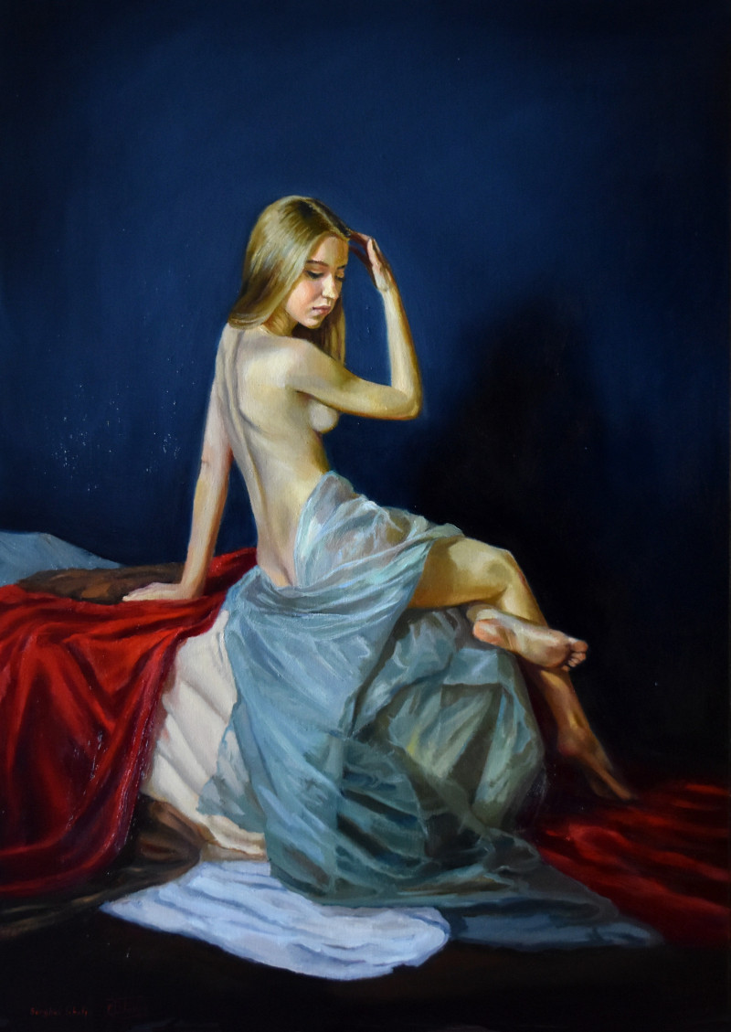 Grace original painting by Serghei Ghetiu. Nude