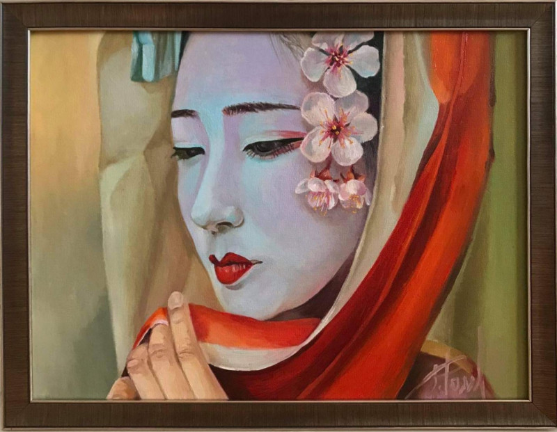 Sigita Paulauskienė tapytas paveikslas Sakura II, Tapyba su žmonėmis , paveikslai internetu