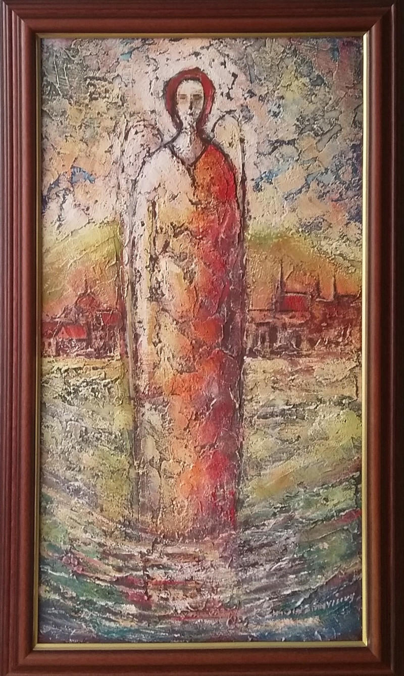 City Guardian original painting by Romas Žmuidzinavičius. Calm paintings