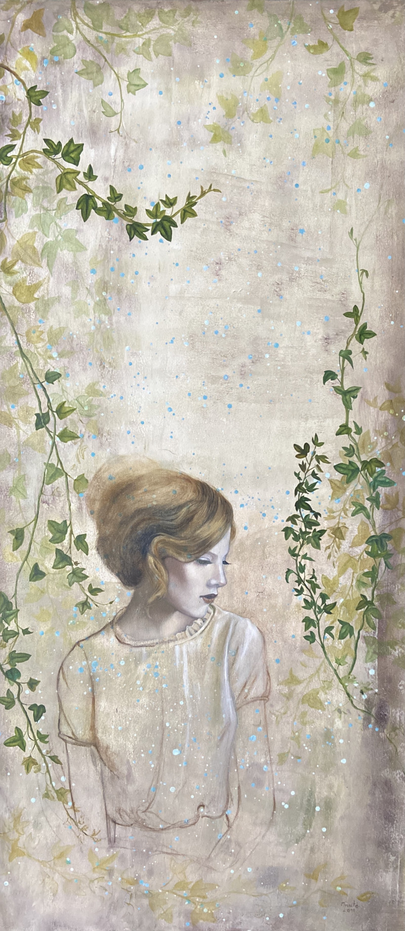 Under the ivy original painting by Onutė Juškienė. Beauty Of A Woman