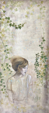 Onutė Juškienė tapytas paveikslas Po gebenėmis, Moters grožis , paveikslai internetu
