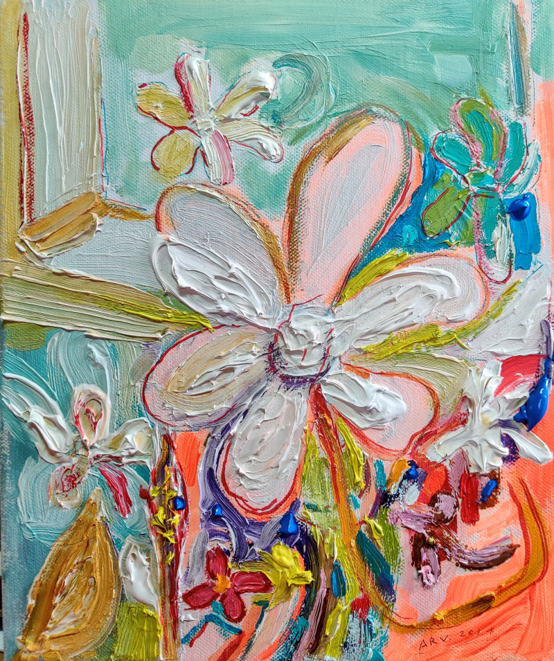 Summer Flowers original painting by Arvydas Martinaitis. For Art Collectors