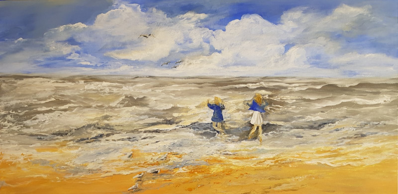 Birutė Butkienė tapytas paveikslas Putojanti jūra, Peizažai , paveikslai internetu