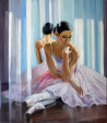Ballet Dancer in Neon Room original painting by Serghei Ghetiu. Paintings With People