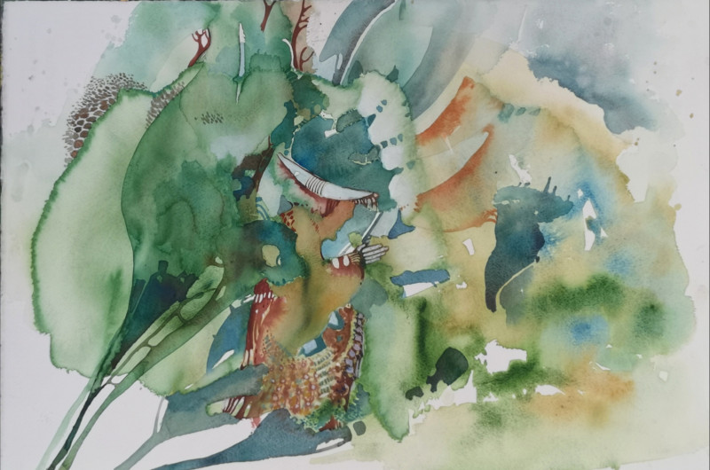 Eglė Lipinskaitė tapytas paveikslas Ištakos, Abstrakti tapyba , paveikslai internetu