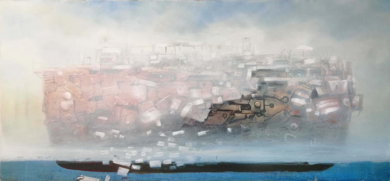 Modestas Malinauskas tapytas paveikslas Per rūką, Fantastiniai paveikslai , paveikslai internetu