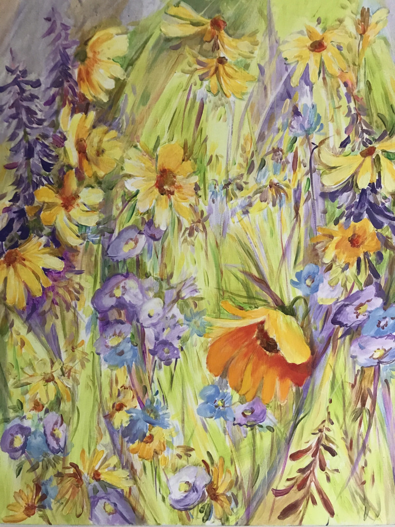 Birutė Bernotienė-Vall tapytas paveikslas Vasara, Gėlės , paveikslai internetu