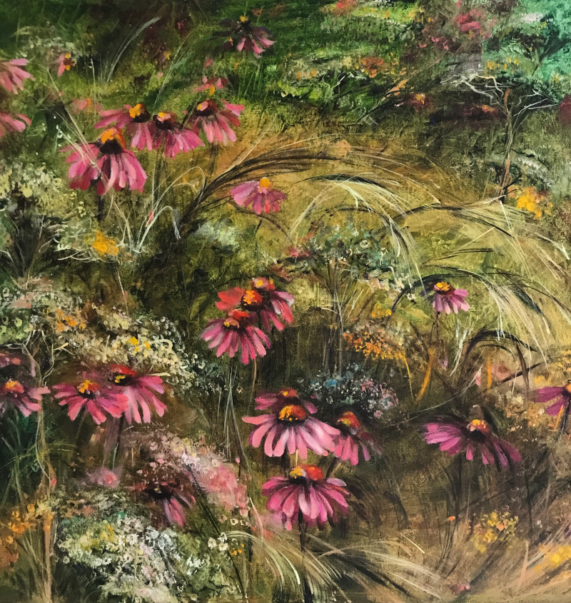 My Meadow original painting by Birutė Bernotienė-Vall. Flowers