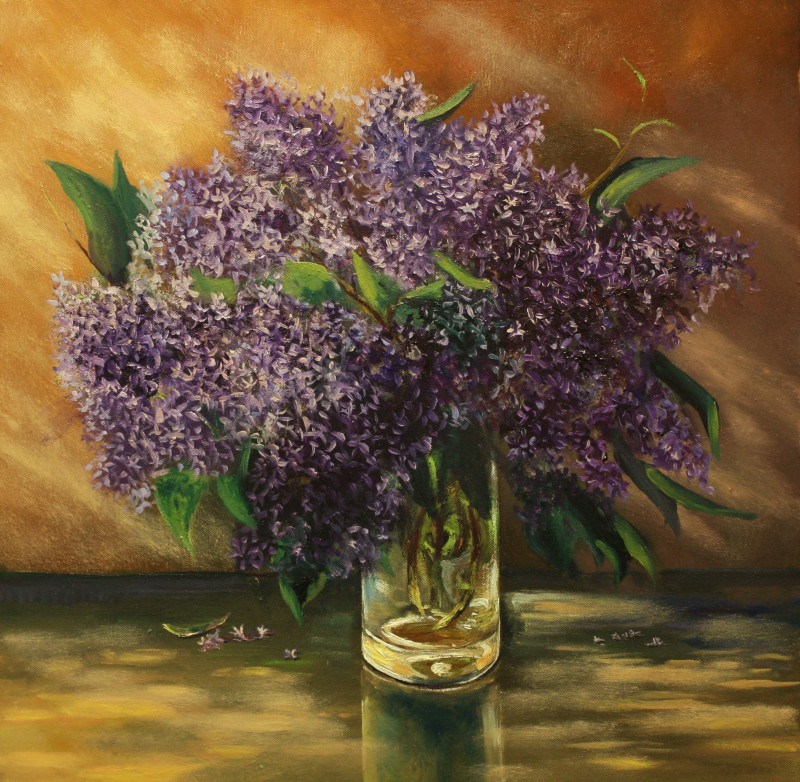 Vladimiras Jarmolo tapytas paveikslas Alyvos, Gėlės , paveikslai internetu