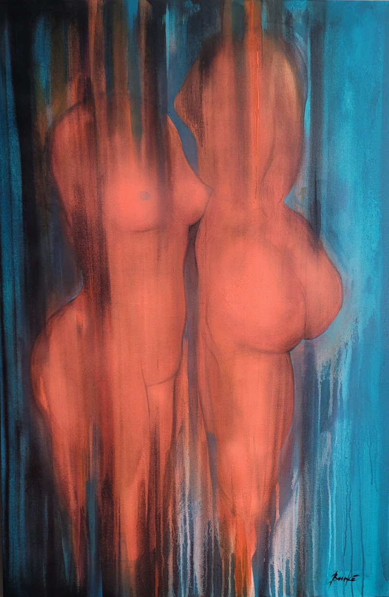 Ansis Burkė tapytas paveikslas Degančios mauduolės, Tapyba su žmonėmis , paveikslai internetu