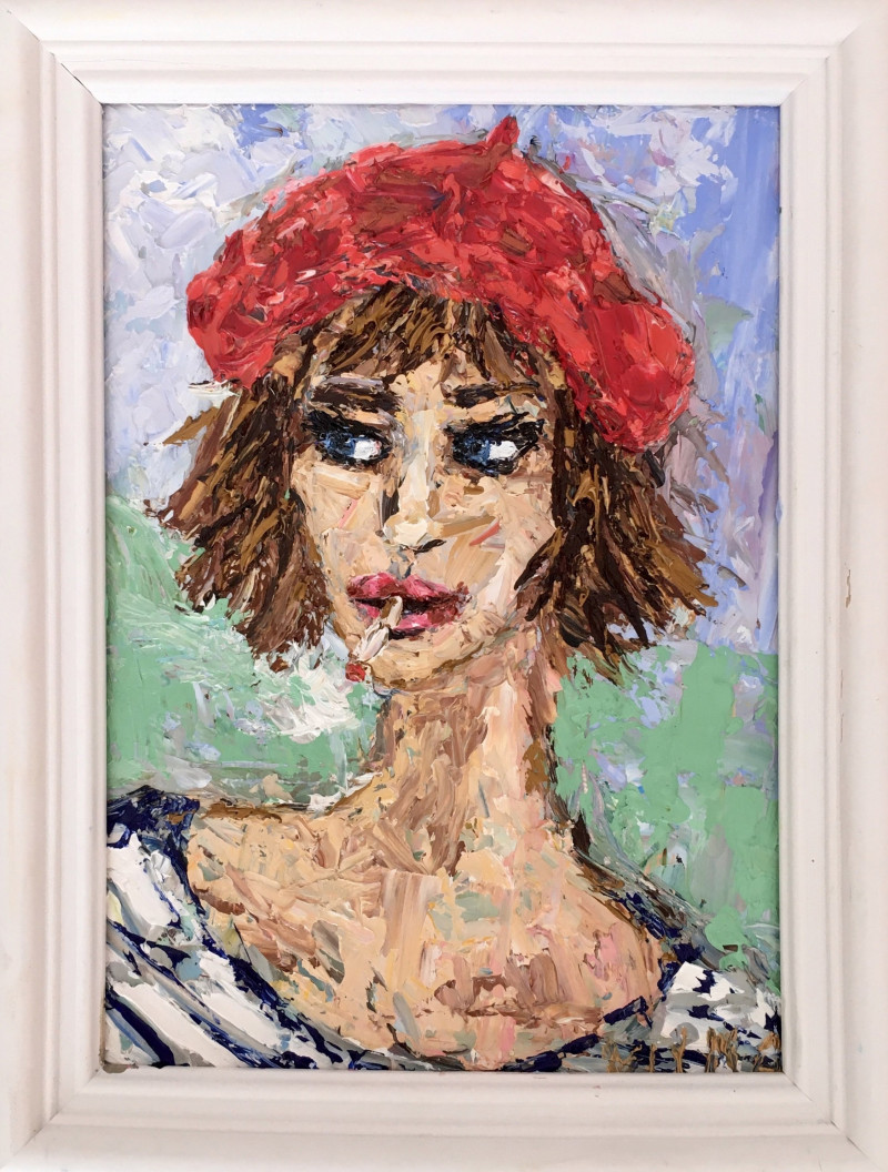 Vilma Gataveckienė tapytas paveikslas Paryžietė, Portretai , paveikslai internetu