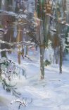 Vaidotas Vankevičius tapytas paveikslas Žiemos miško etiudas, Peizažai , paveikslai internetu