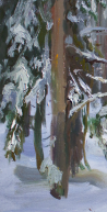 Vaidotas Vankevičius tapytas paveikslas Žiemos miško etiudas, Peizažai , paveikslai internetu