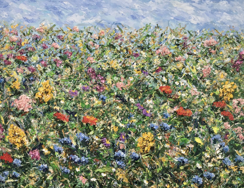 Vilma Gataveckienė tapytas paveikslas Gėlių laukas, Gėlės , paveikslai internetu