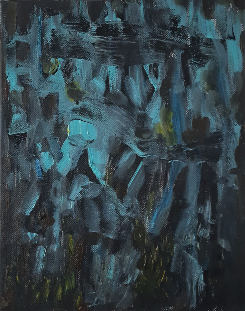 Forest at Night original painting by Kristina Čivilytė. Abstract Paintings