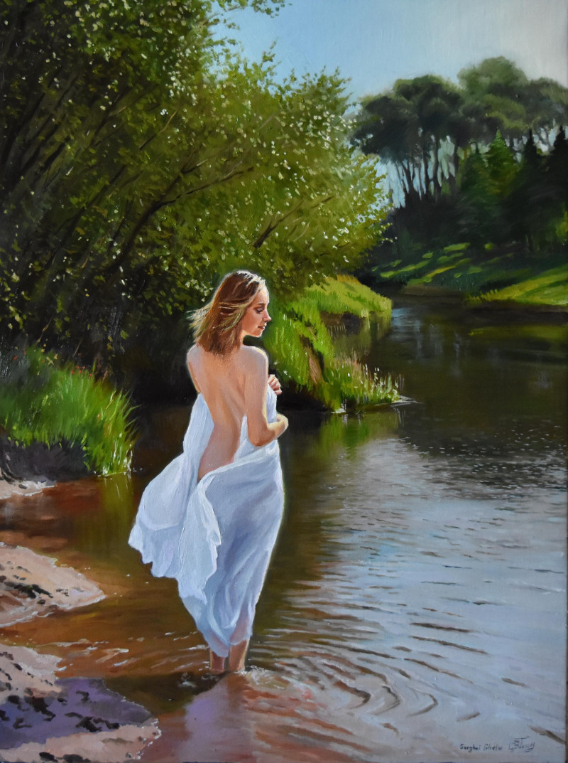Serghei Ghetiu tapytas paveikslas Miško upėje II, Realizmas , paveikslai internetu