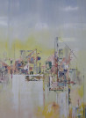 Laima Giedraitienė tapytas paveikslas Saulėtekis mieste, Abstrakti tapyba , paveikslai internetu