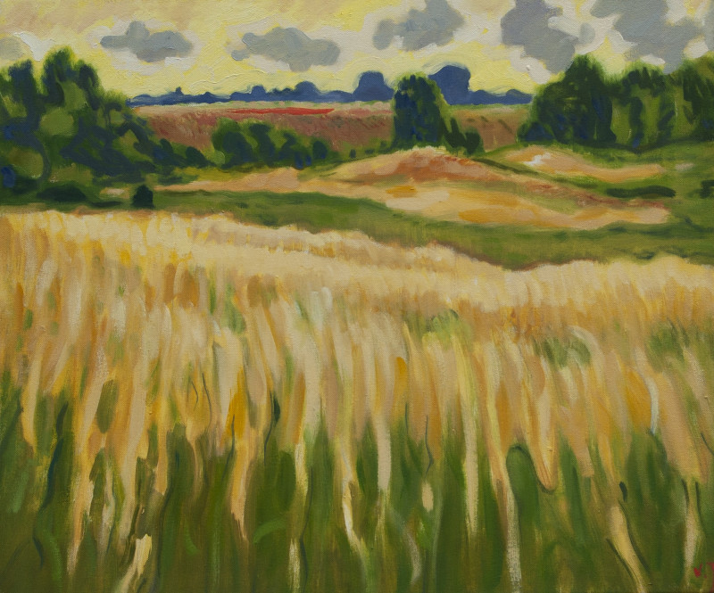 Vidmantas Jažauskas tapytas paveikslas Auksinių smilgų slėnis, Peizažai , paveikslai internetu