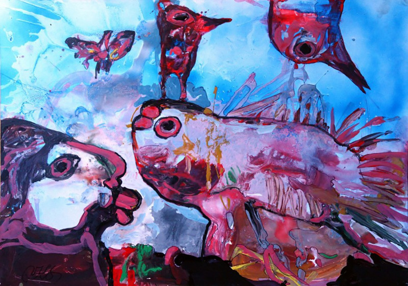 Vilius-Ksaveras Slavinskas tapytas paveikslas Nežinomas, Animalistiniai paveikslai , paveikslai internetu