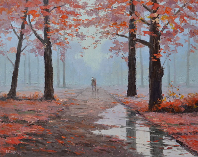 Autumn Romance 2 original painting by Rimantas Virbickas. Landscapes