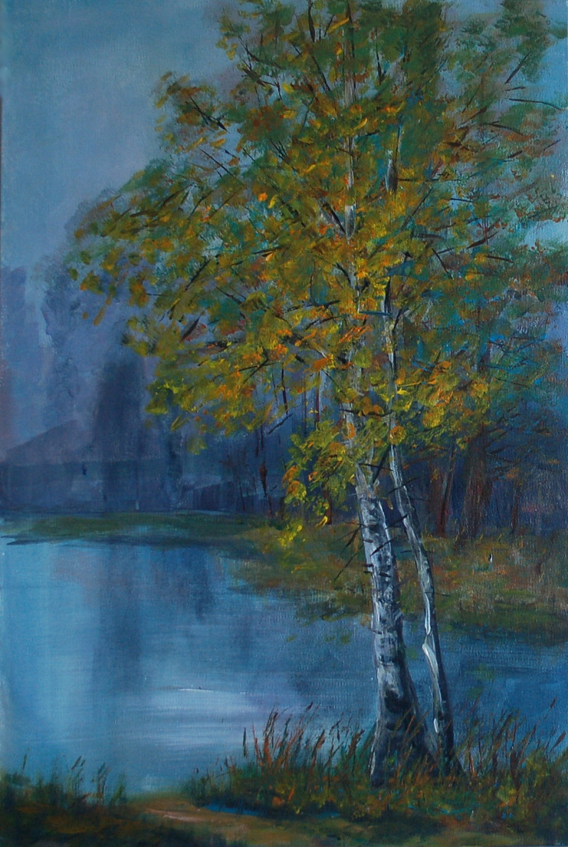 Birches original painting by Lidija Dailidėnienė. Landscapes