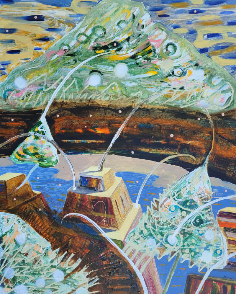 Gintaras Gesevičius tapytas paveikslas Pavasaris, Fantastiniai paveikslai , paveikslai internetu